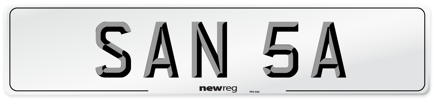 SAN 5A Number Plate from New Reg